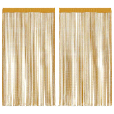 VidaXL Kordelvorhänge 2 Stück 140x250 cm goldfarben