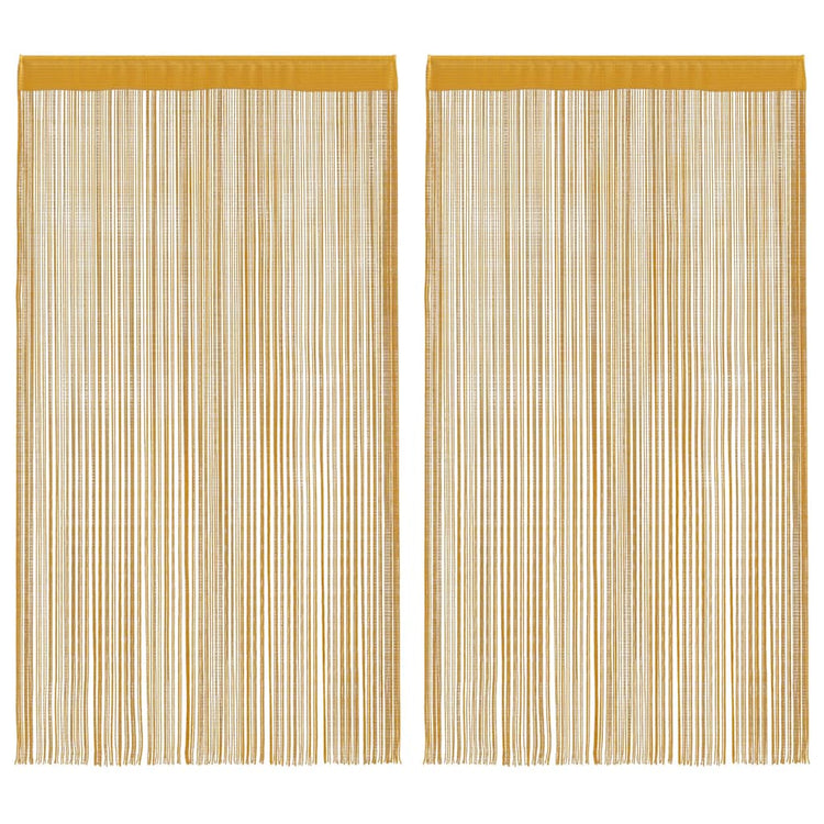 VidaXL Kordelvorhänge 2 Stück 140x250 cm goldfarben