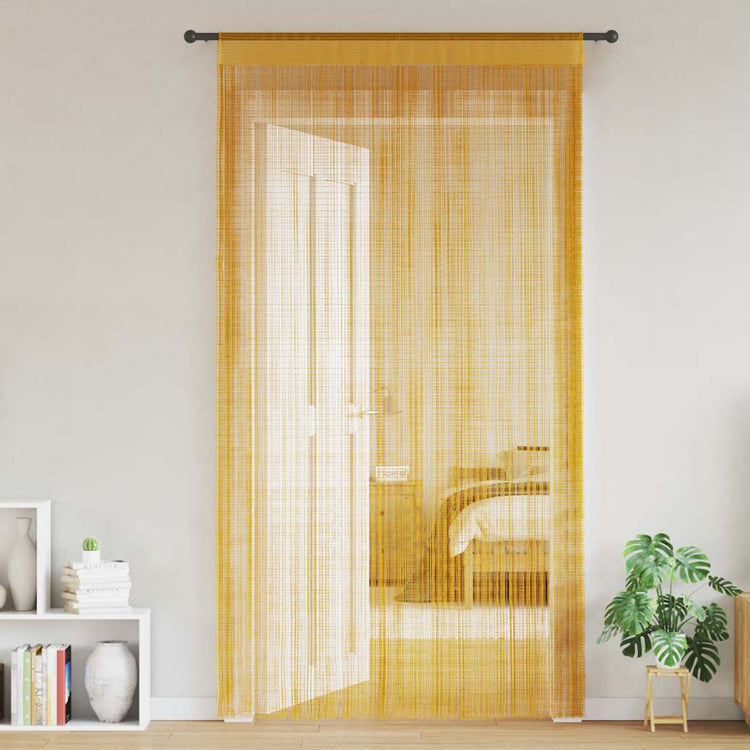 VidaXL Kordelvorhänge 2 Stück 140x250 cm goldfarben
