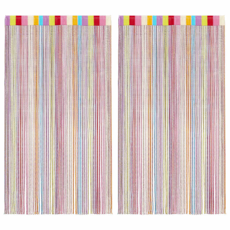 VidaXL Kordelvorhänge 2 Stück mehrfarbig 100x250 cm