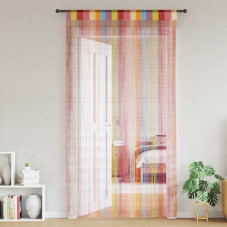 VidaXL Kordelvorhänge 2 Stück mehrfarbig 100x250 cm