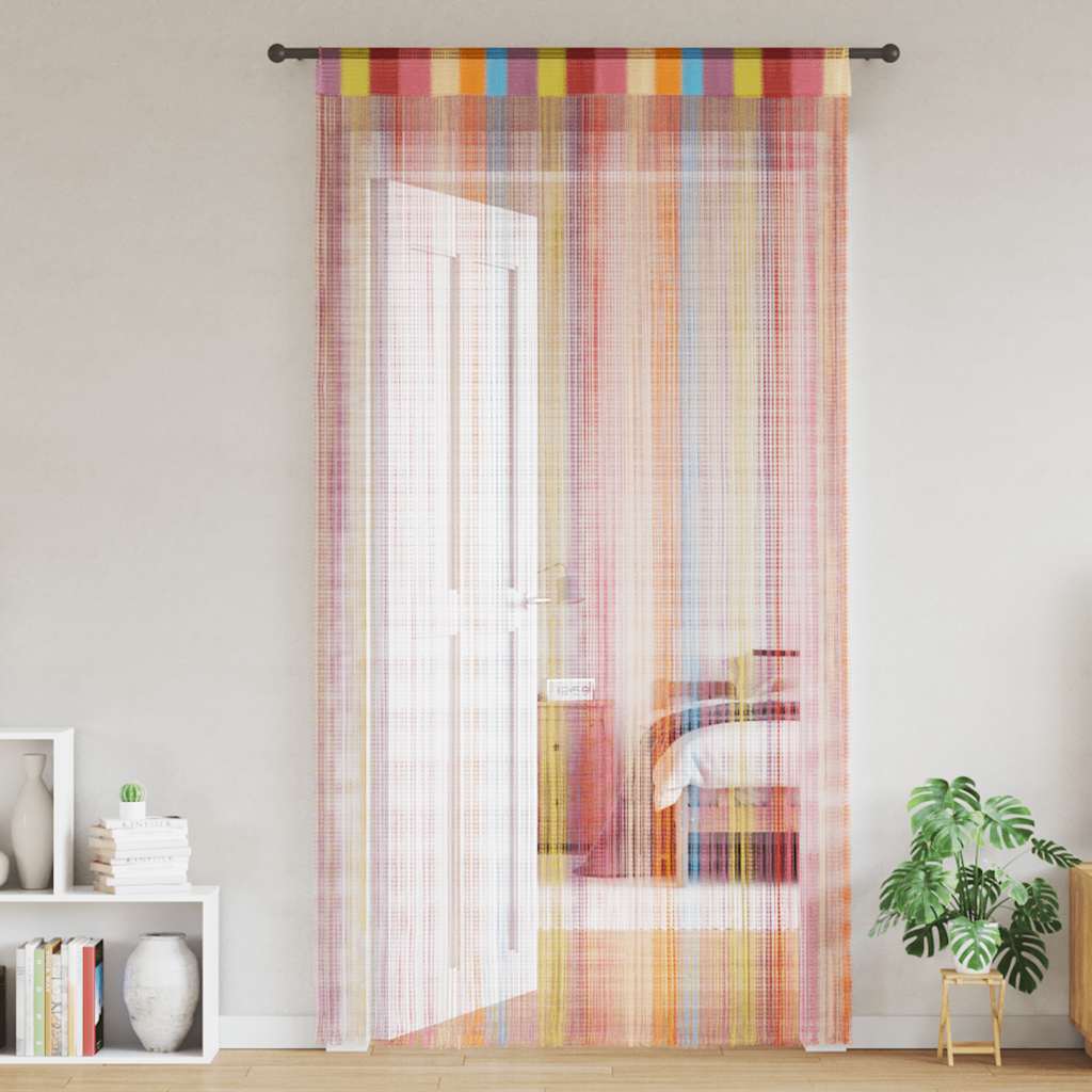 VidaXL Kordelvorhänge 2 Stück mehrfarbig 140x250 cm