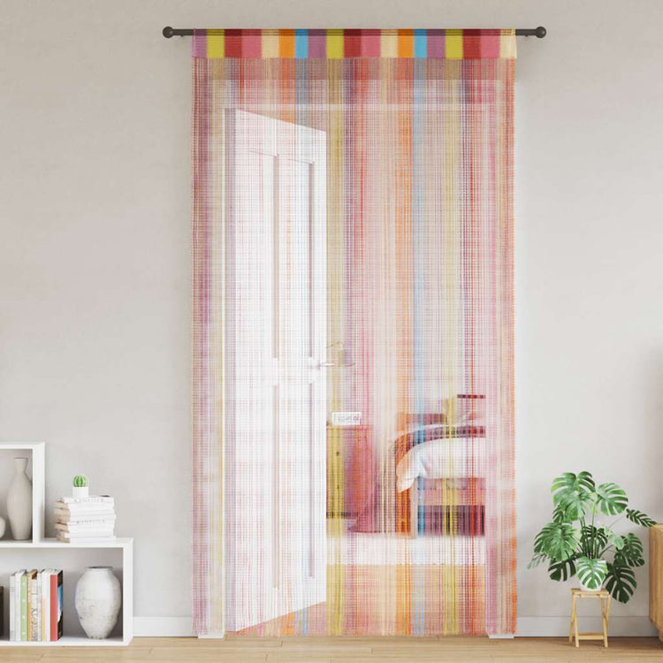 VidaXL Kordelvorhänge 2 Stück mehrfarbig 140x250 cm