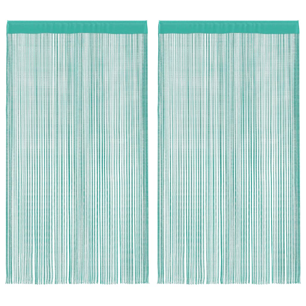 VidaXL Kordelvorhänge 2 Stück Türkis 100x250 cm
