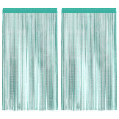 VidaXL Kordelvorhänge 2 Stück Türkis 100x250 cm