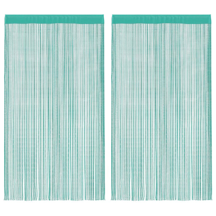 VidaXL Kordelvorhänge 2 Stück Türkis 100x250 cm