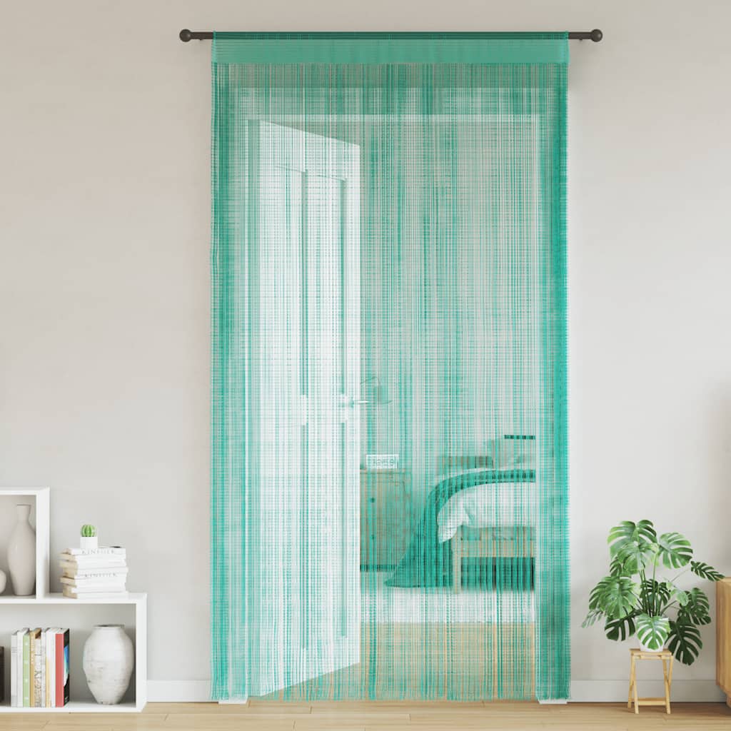 VidaXL Kordelvorhänge 2 Stück Türkis 100x250 cm