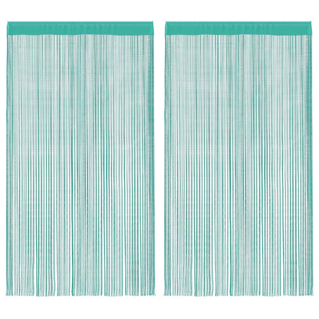 VidaXL Kordelvorhänge 2 Stück Türkis 140x250 cm