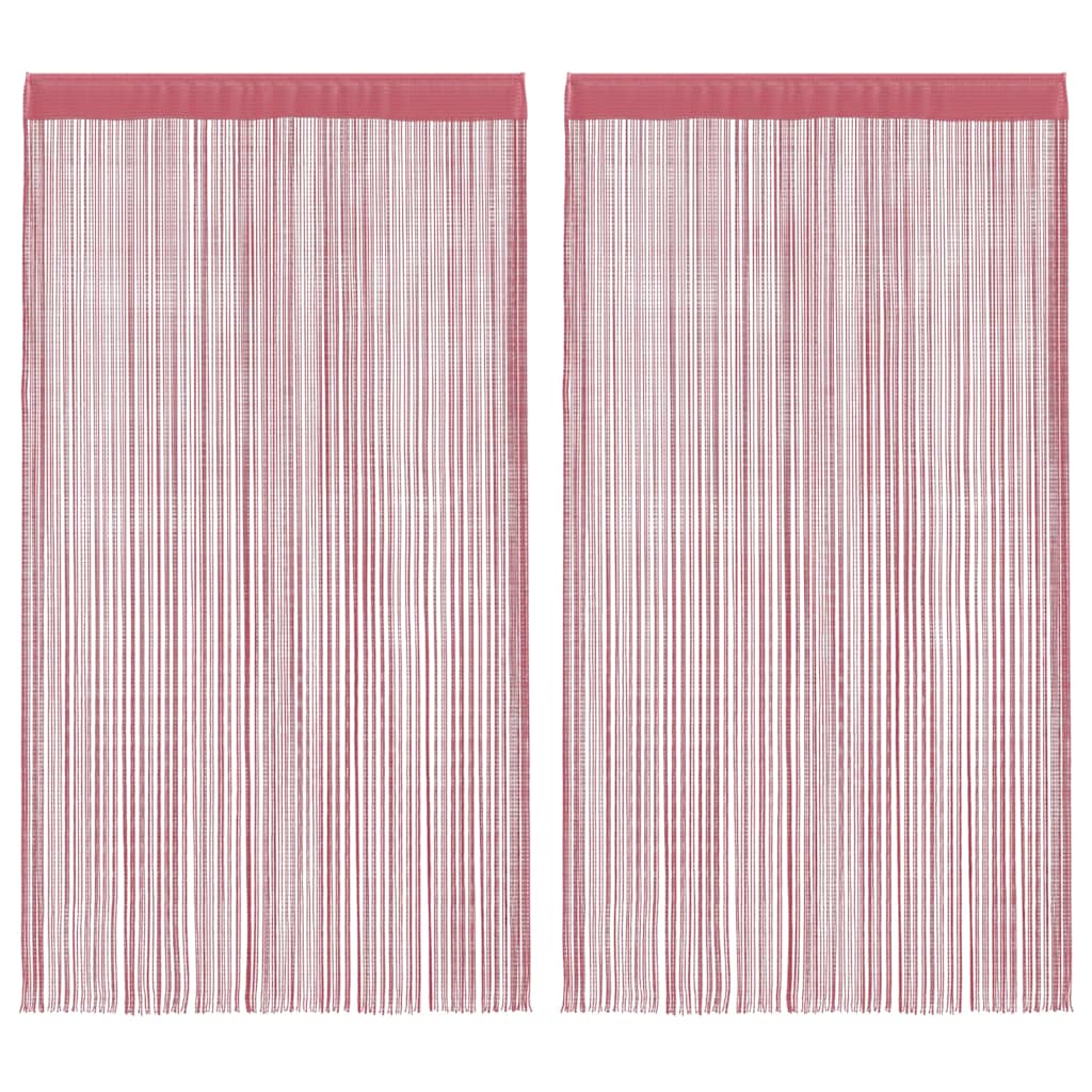 VidaXL Kordelvorhänge 2 Stück 100x250 cm rosa