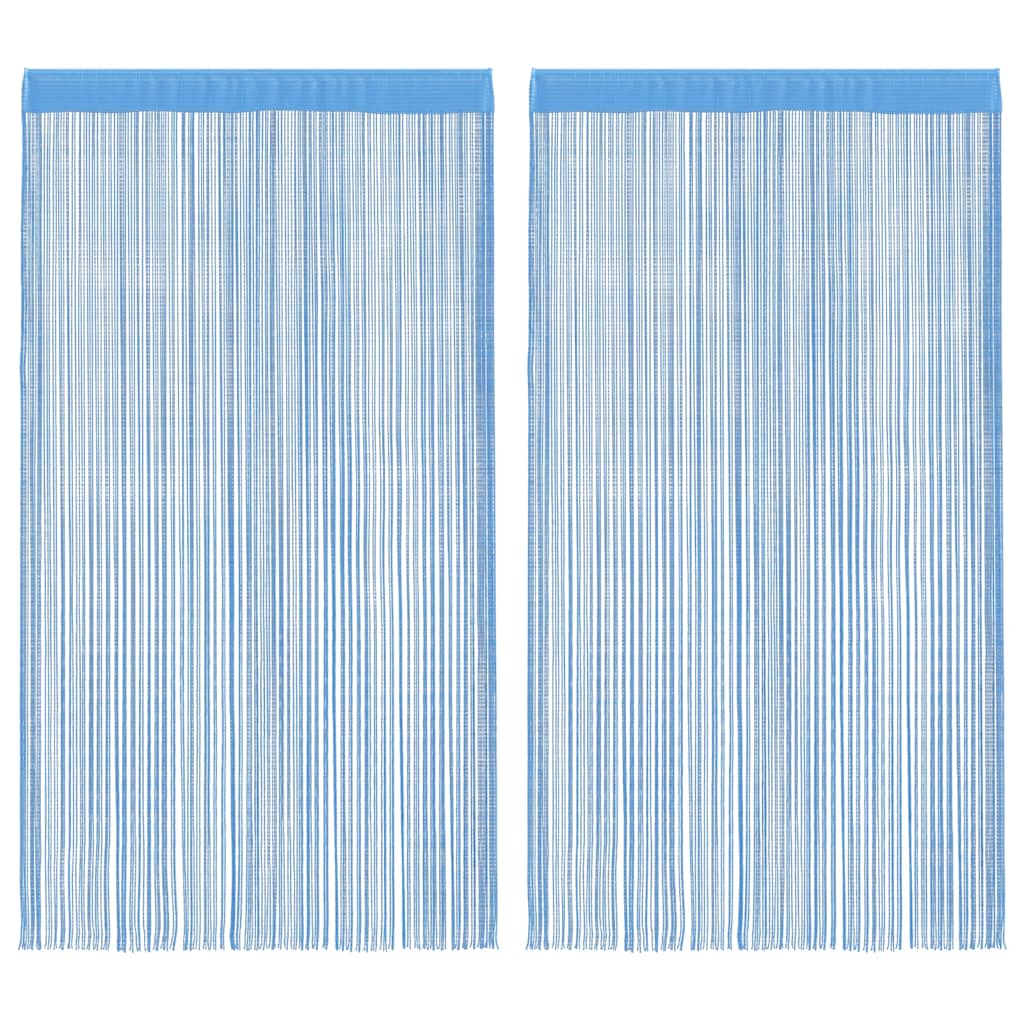VidaXL Kordelvorhänge 2 Stück 100x250 cm Hellblau