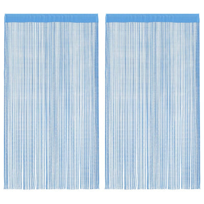 VidaXL Kordelvorhänge 2 Stück 100x250 cm Hellblau