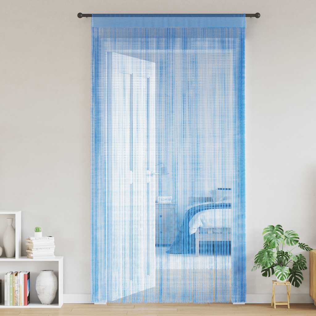 VidaXL Kordelvorhänge 2 Stück 100x250 cm Hellblau