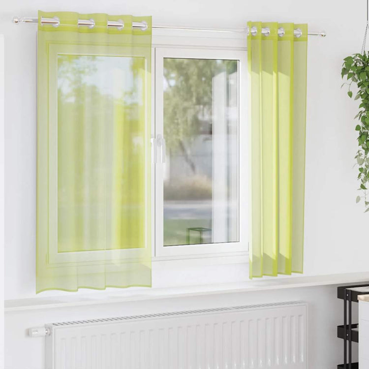 Vidaxx Gardinen Voile mit Ösen 2 Stück 140x140 cm Apfelgrün
