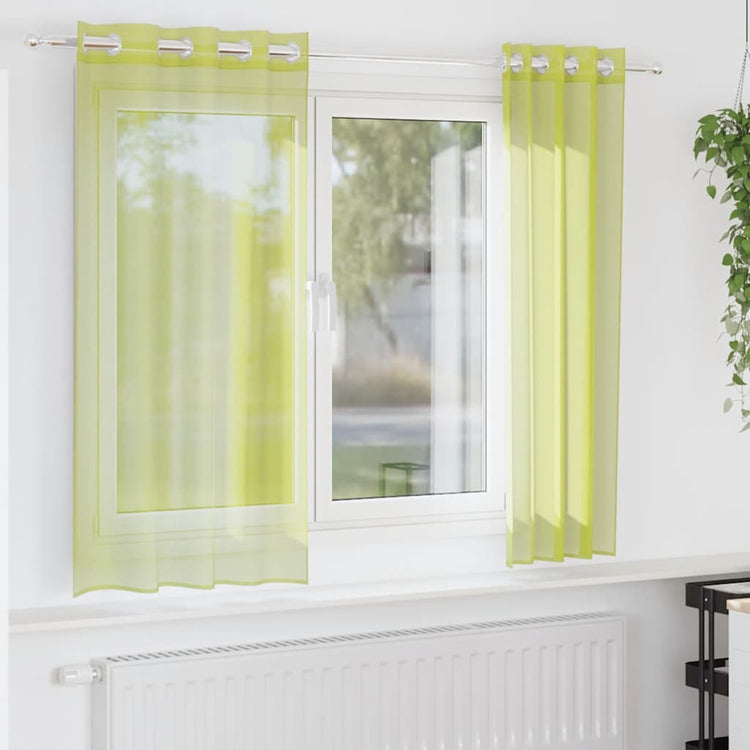 Vidaxx Gardinen Voile mit Ösen 2 Stück 140x175 cm Apfelgrün