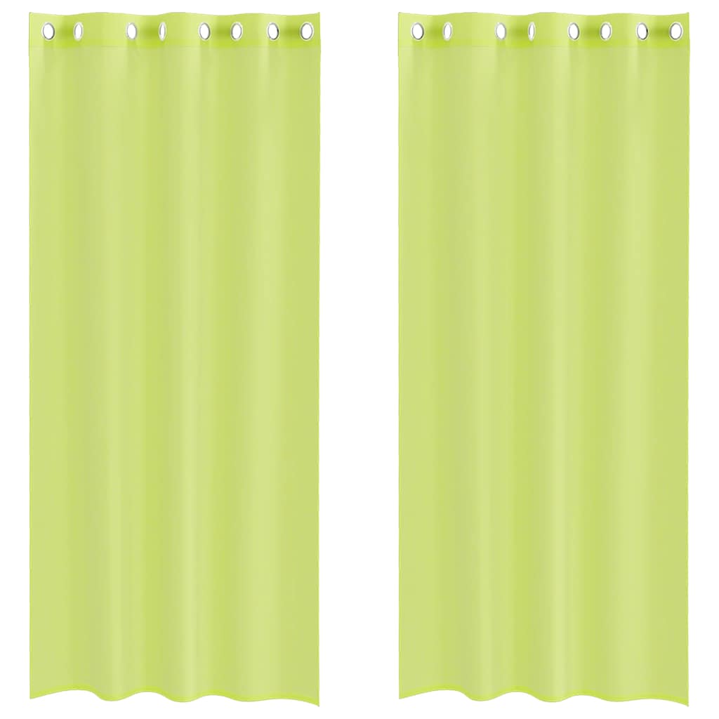 Vidaxx Gardinen Voile mit Ösen 2 Stück 140x225 cm Apfelgrün