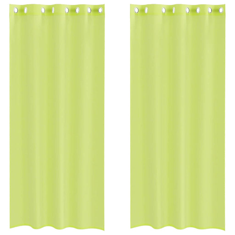 Vidaxx Gardinen Voile mit Ösen 2 Stück 140x225 cm Apfelgrün