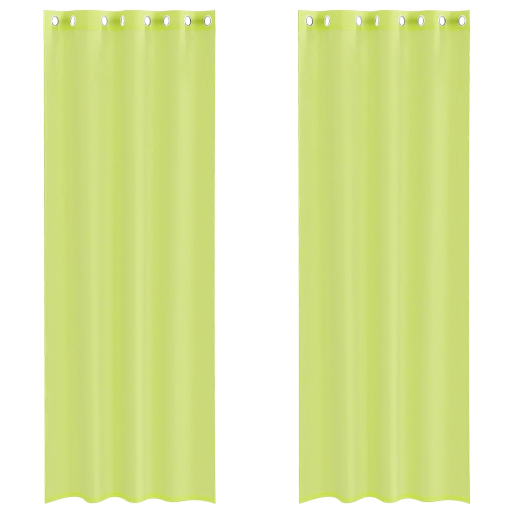 Vidaxx Gardinen Voile mit Ösen 2 Stück 140x260 cm Apfelgrün