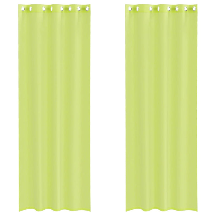 Vidaxx Gardinen Voile mit Ösen 2 Stück 140x260 cm Apfelgrün