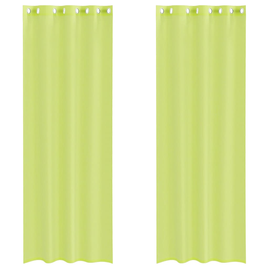 Vidaxx Voile-Vorhänge mit Ösen, 2 Stück, 140 x 300 cm, Apfelgrün