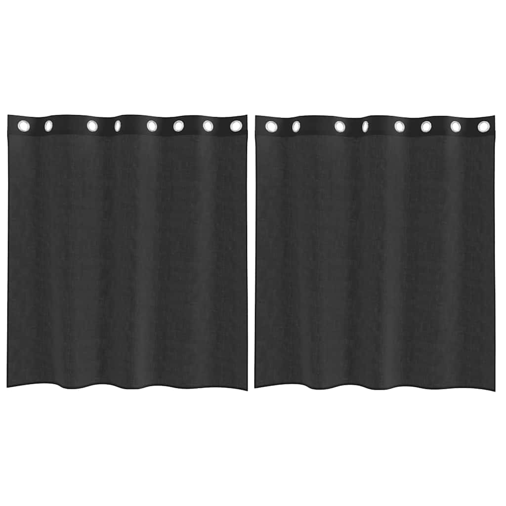 Vidaxx Gardinen Voile mit Ösen 2 Stück 140x140 cm schwarz
