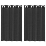 Vidaxx Gardinen Voile mit Ösen 2 Stück 140x175 cm schwarz - afbeelding 2