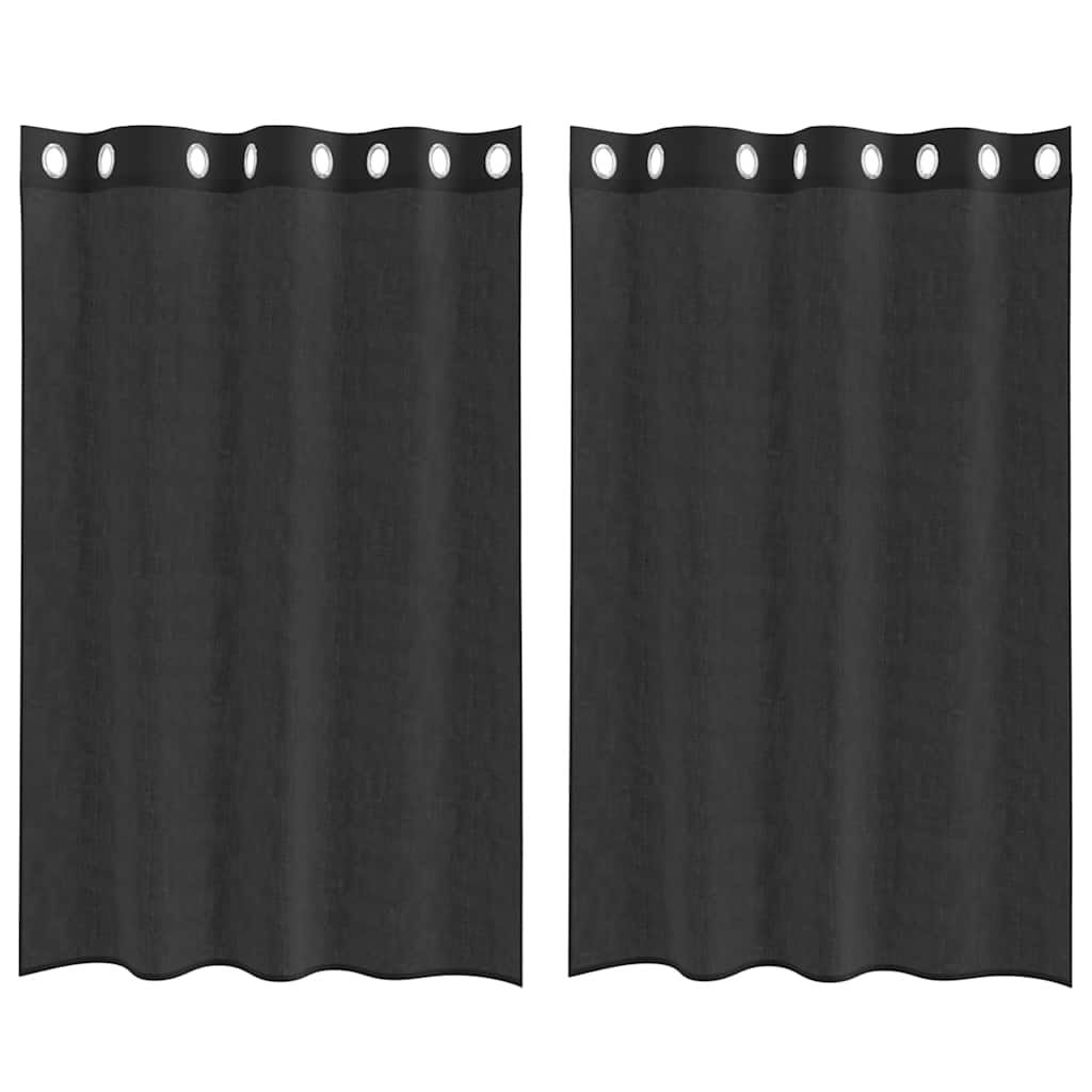 Vidaxx Gardinen Voile mit Ösen 2 Stück 140x175 cm schwarz