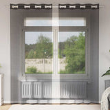 Vidaxx Gardinen Voile mit Ösen 2 Stück 140x225 cm schwarz - afbeelding 1