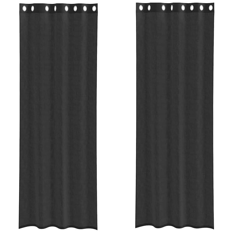 Vidaxx Gardinen Voile mit Ösen 2 Stück 140x300 cm schwarz