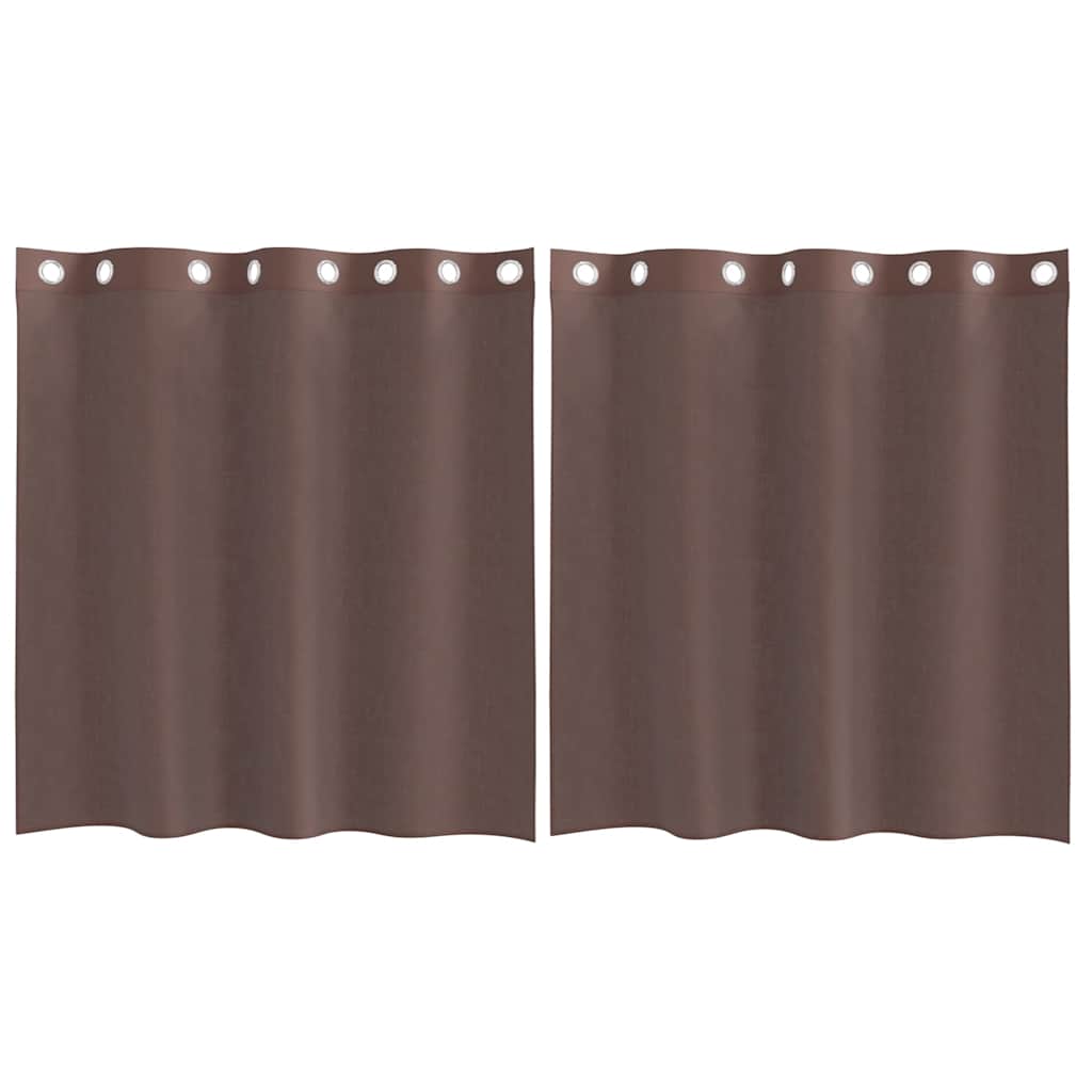 Vidaxx Gardinen Voile mit Ösen 2 Stück 140x140 cm braun