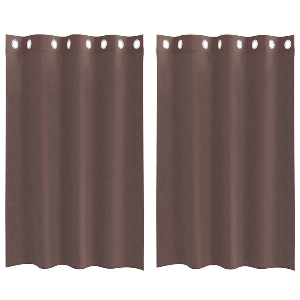Vidaxl Gordijnen Voile mit Türvorhängen 2 St. 140x175 cm braun