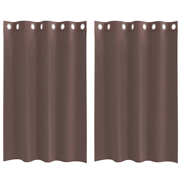 Vidaxl Gordijnen Voile mit Türvorhängen 2 St. 140x175 cm braun
