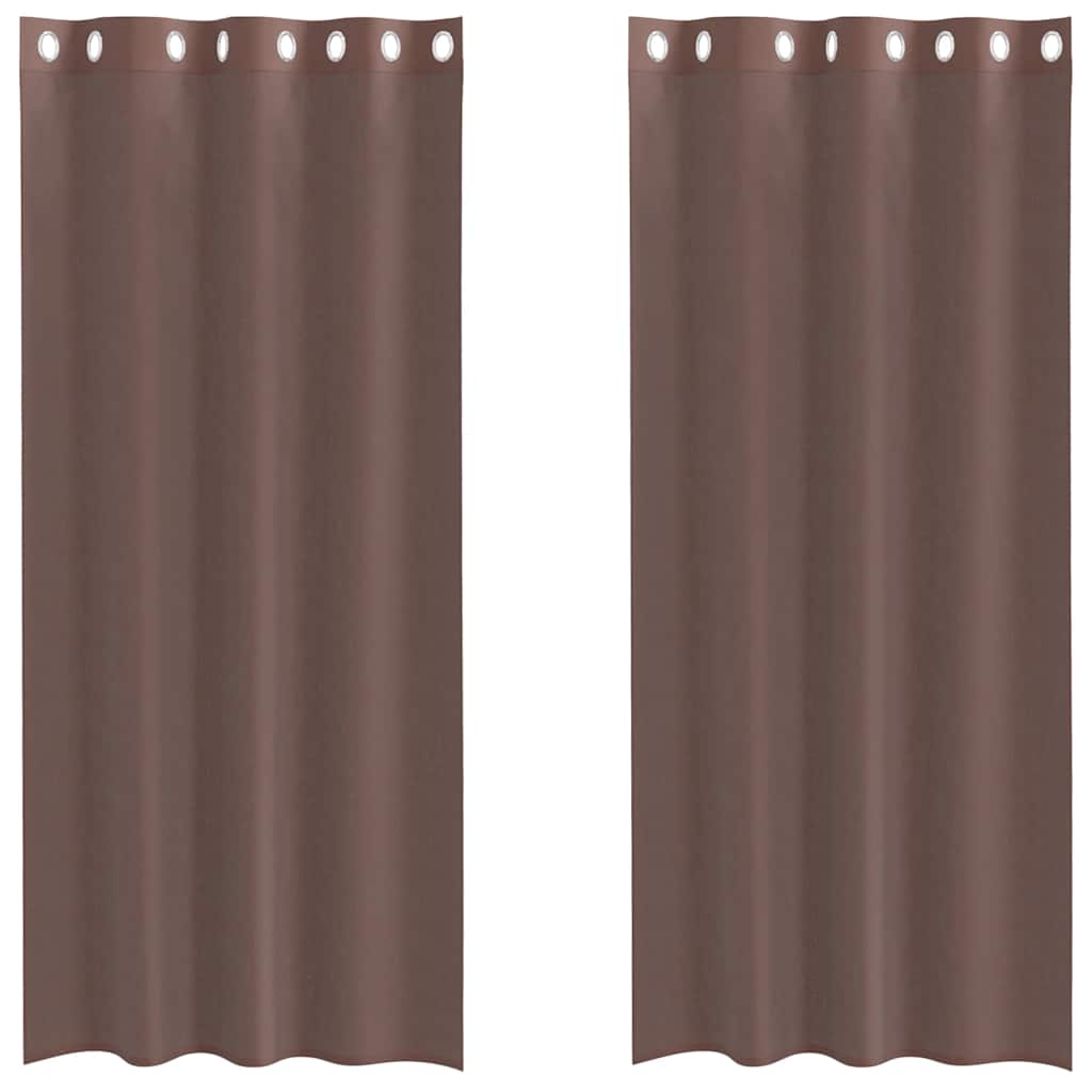Vidaxx Gardinen Voile mit Ösen 2 Stück 140x225 cm braun