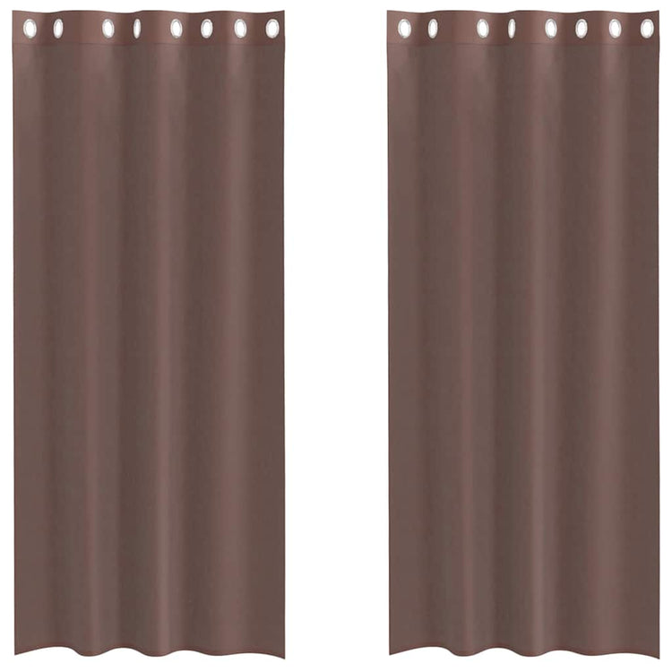 Vidaxx Gardinen Voile mit Ösen 2 Stück 140x225 cm braun
