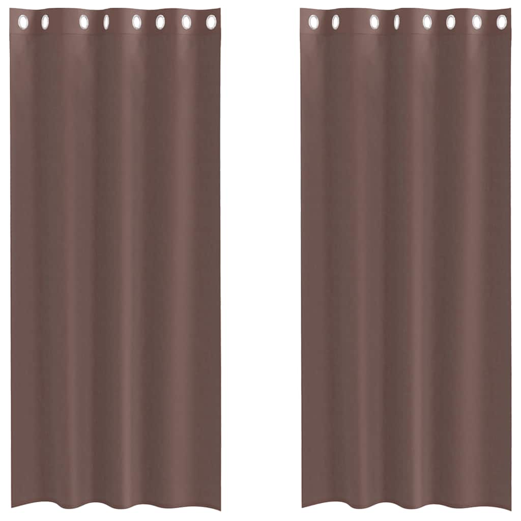 Vidaxx Gardinen Voile mit Ösen 2 Stück 140x245 cm braun