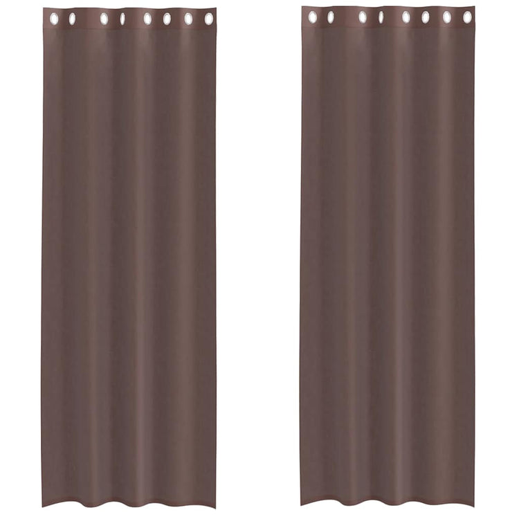 Vidaxx Gardinen Voile mit Ösen 2 Stück 140x260 cm braun
