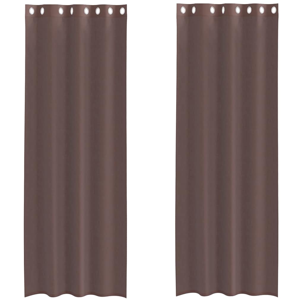 Vidaxx Gardinen Voile mit Ösen 2 Stück 140x300 cm braun