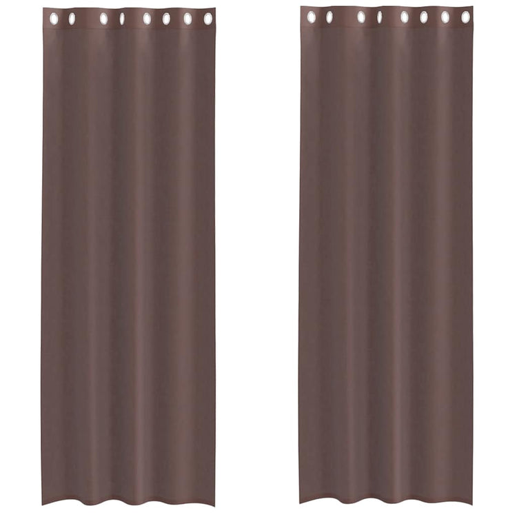 Vidaxx Gardinen Voile mit Ösen 2 Stück 140x300 cm braun