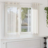 Vidaxx Gardinen Voile mit Ösen 2 Stück 140x140 cm cremefarben - afbeelding 1
