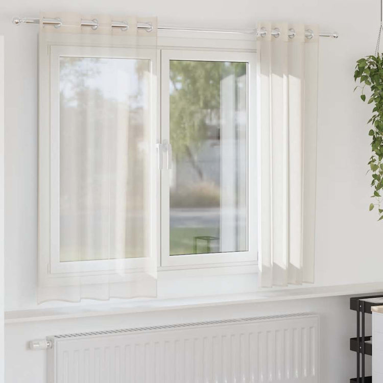 Vidaxx Gardinen Voile mit Ösen 2 Stück 140x140 cm cremefarben