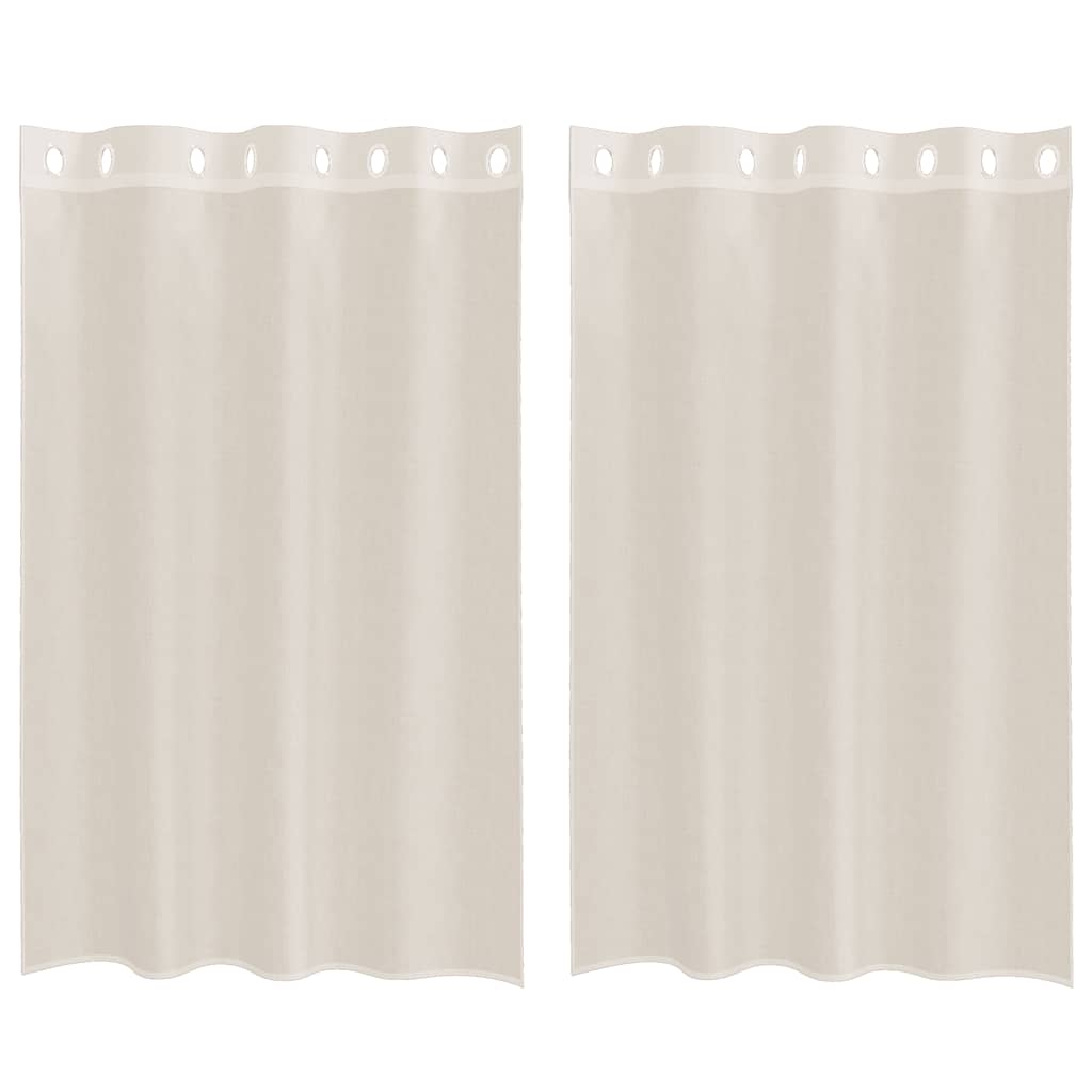 Vidaxx Gardinen Voile mit Ösen 2 Stück 140x175 cm cremefarben