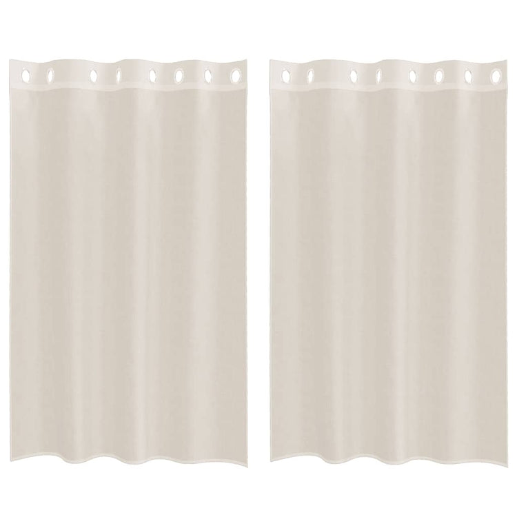 Vidaxx Gardinen Voile mit Ösen 2 Stück 140x175 cm cremefarben