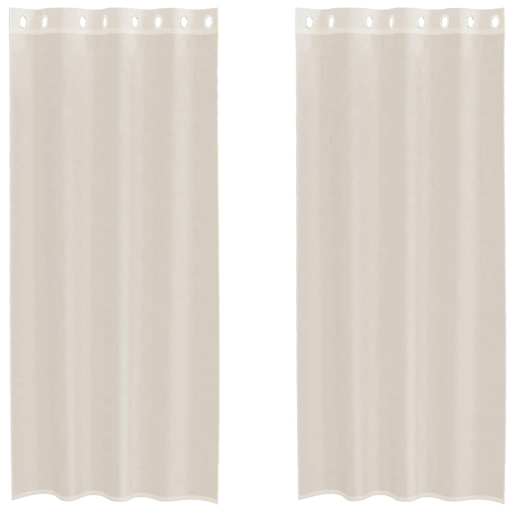 Vidaxx Gardinen Voile mit Ösen 2 Stück 140x225 cm cremefarben