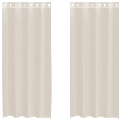 Vidaxx Gardinen Voile mit Ösen 2 Stück 140x225 cm cremefarben
