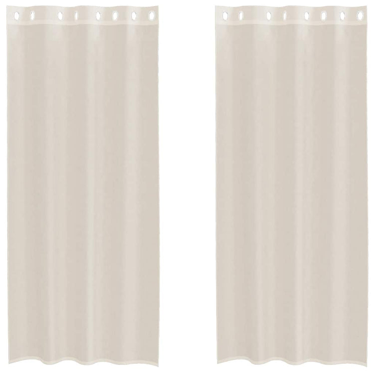 Vidaxx Gardinen Voile mit Ösen 2 Stück 140x225 cm cremefarben