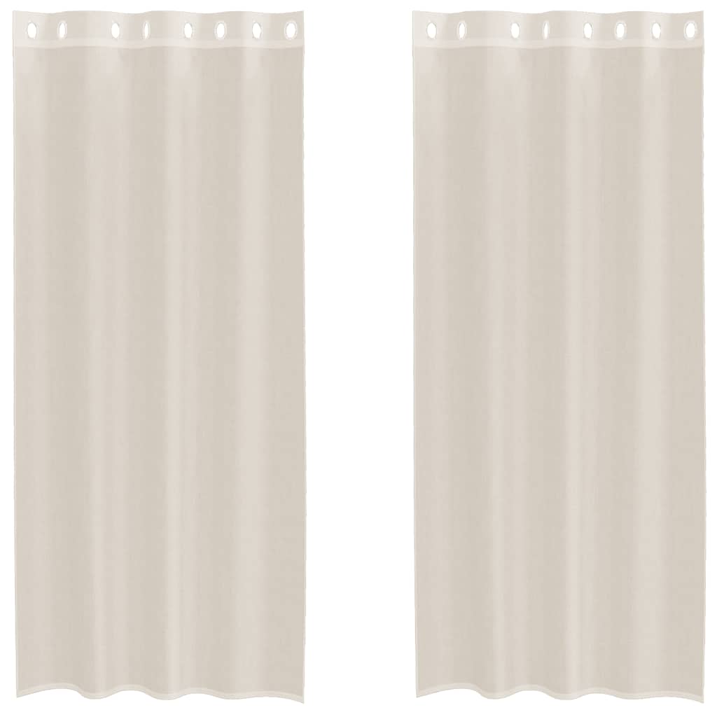 Vidaxx Gardinen Voile mit Ösen 2 Stück 140x245 cm cremefarben