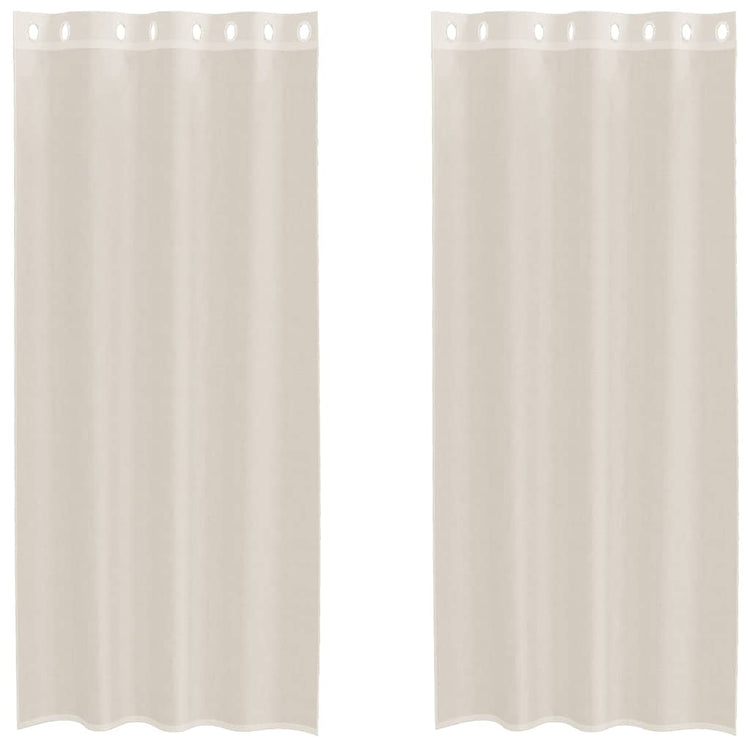 Vidaxx Gardinen Voile mit Ösen 2 Stück 140x245 cm cremefarben