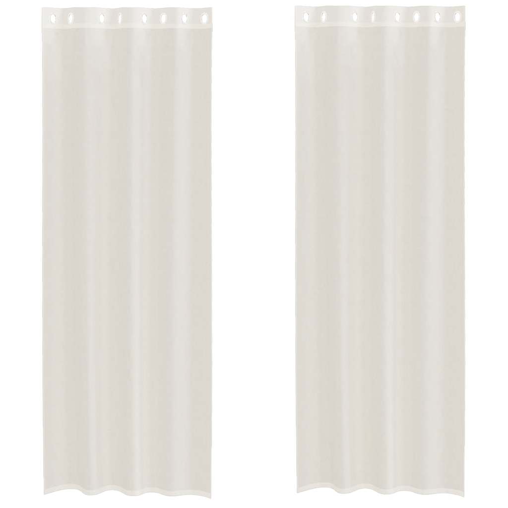 Vidaxx Gardinen Voile mit Ösen 2 Stück 140x260 cm cremefarben