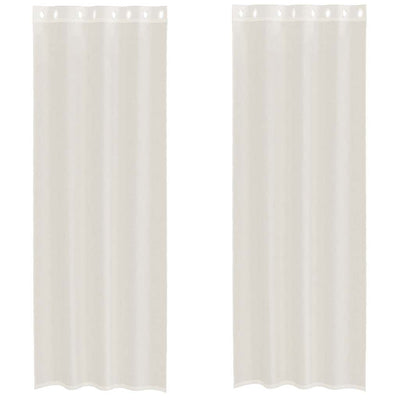Vidaxx Gardinen Voile mit Ösen 2 Stück 140x260 cm cremefarben
