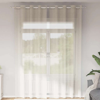 Vidaxx Gardinen Voile mit Ösen 2 Stück 140x260 cm cremefarben