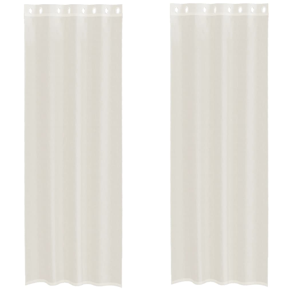Vidaxx Gardinen Voile mit Ösen 2 Stück 140x300 cm Creme